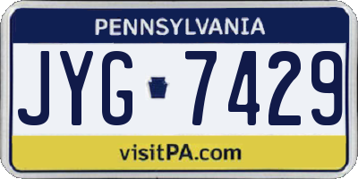PA license plate JYG7429