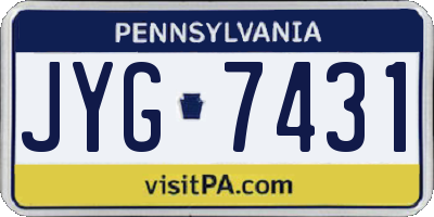 PA license plate JYG7431