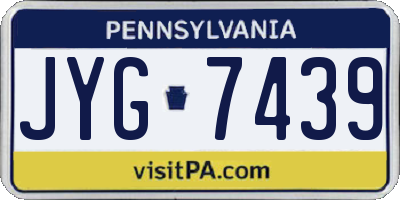 PA license plate JYG7439