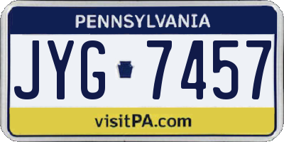 PA license plate JYG7457