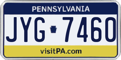 PA license plate JYG7460