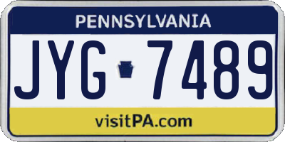 PA license plate JYG7489