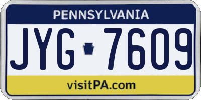 PA license plate JYG7609