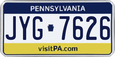 PA license plate JYG7626