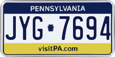 PA license plate JYG7694
