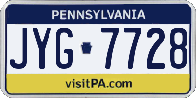 PA license plate JYG7728