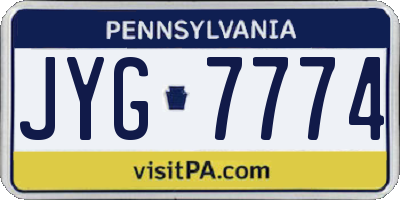 PA license plate JYG7774