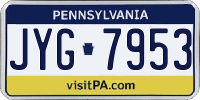 PA license plate JYG7953