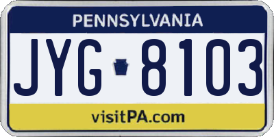 PA license plate JYG8103