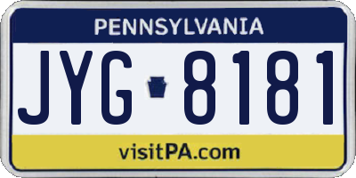 PA license plate JYG8181