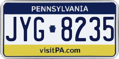 PA license plate JYG8235
