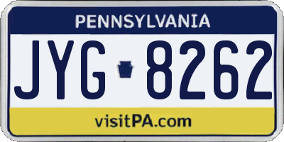 PA license plate JYG8262
