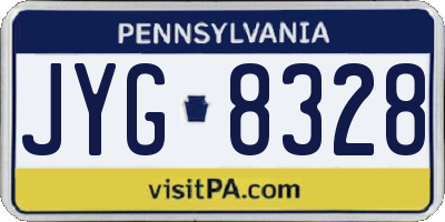 PA license plate JYG8328