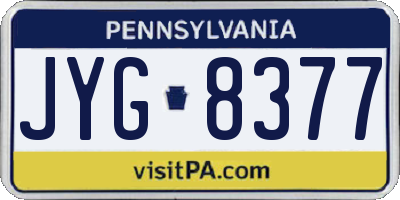 PA license plate JYG8377