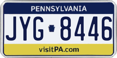 PA license plate JYG8446