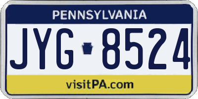 PA license plate JYG8524