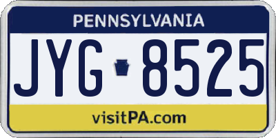 PA license plate JYG8525