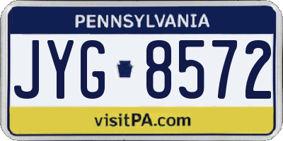 PA license plate JYG8572
