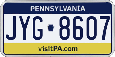 PA license plate JYG8607