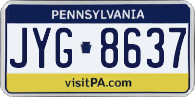PA license plate JYG8637
