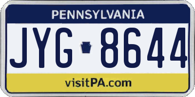 PA license plate JYG8644