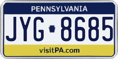 PA license plate JYG8685