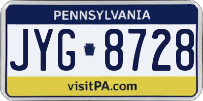 PA license plate JYG8728