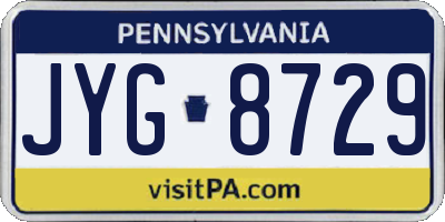 PA license plate JYG8729