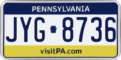 PA license plate JYG8736