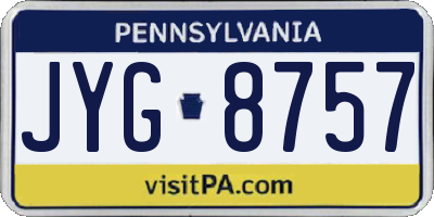 PA license plate JYG8757