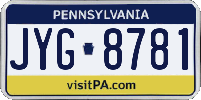 PA license plate JYG8781