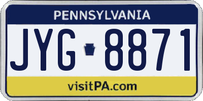 PA license plate JYG8871
