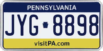 PA license plate JYG8898