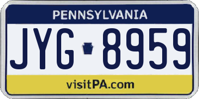 PA license plate JYG8959