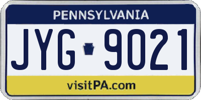 PA license plate JYG9021
