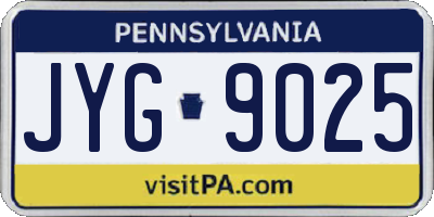 PA license plate JYG9025