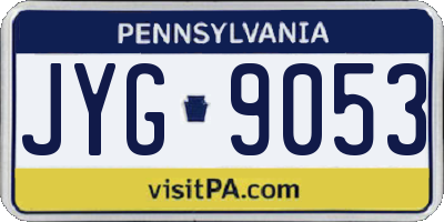PA license plate JYG9053