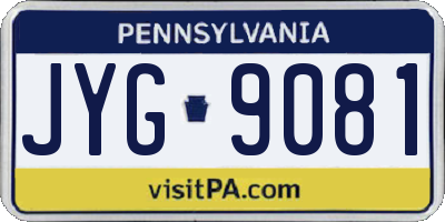 PA license plate JYG9081