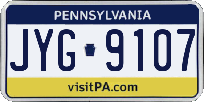 PA license plate JYG9107
