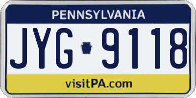 PA license plate JYG9118