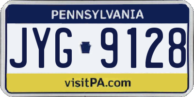 PA license plate JYG9128