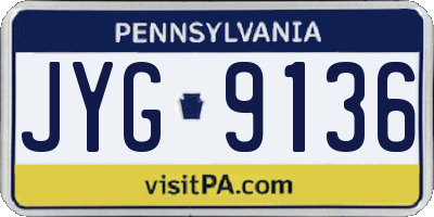 PA license plate JYG9136