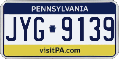 PA license plate JYG9139