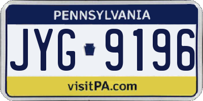 PA license plate JYG9196