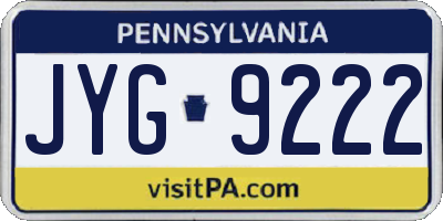 PA license plate JYG9222