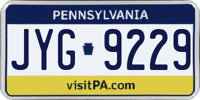 PA license plate JYG9229