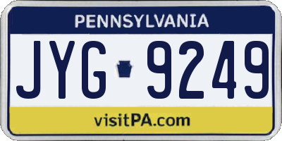 PA license plate JYG9249