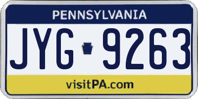 PA license plate JYG9263