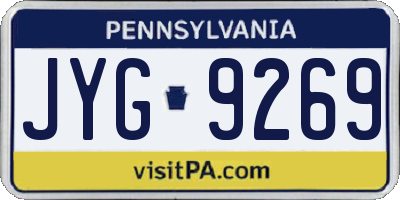 PA license plate JYG9269