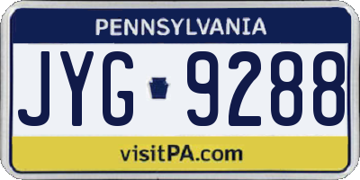 PA license plate JYG9288